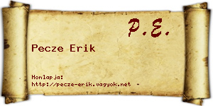 Pecze Erik névjegykártya